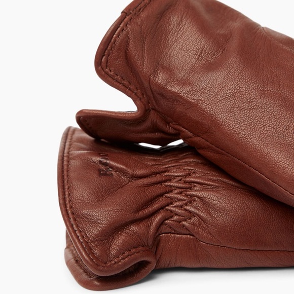 Roots genuine leather gloves Tan Brown US S - Picture 2 of 7